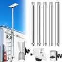 Starlink Mini RV Ladder Mount Kit,10FT Starlink Mini Flag Pole Mounting Kit,Fits 0.7 to 1.1 Inch RV Ladder Rails,Adjustable 5 Section Tubes,with Adapter,Simple Installation(for Mini)