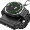 Watch Charger for Galaxy Watch 7 Ultra, 2000mAh 2-in-1 Portable Charger for Samsung Galaxy Watch 7/Ultra/6/6 Classic/5/5 Pro/4/3/Active 2, for Samsung Gear S3/Sport Watch Charger with Keychain (Black)