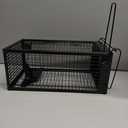 2 Packs Humane Rat Trap Outdoor Mouse Traps Indoor Use, Rodent Chipmunk Traps for Small Live Animal Catch and Release - Black