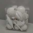 Christmas Ball Ornaments Shatterproof Plastic Tree Ornaments 24 PCS Shaped Styles Xmas Tree Holiday Decor,White