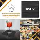Perfectware 2-Ply Black Beverage Napkins - 300 Count Cocktail Napkins, 10 x 10 Inches
