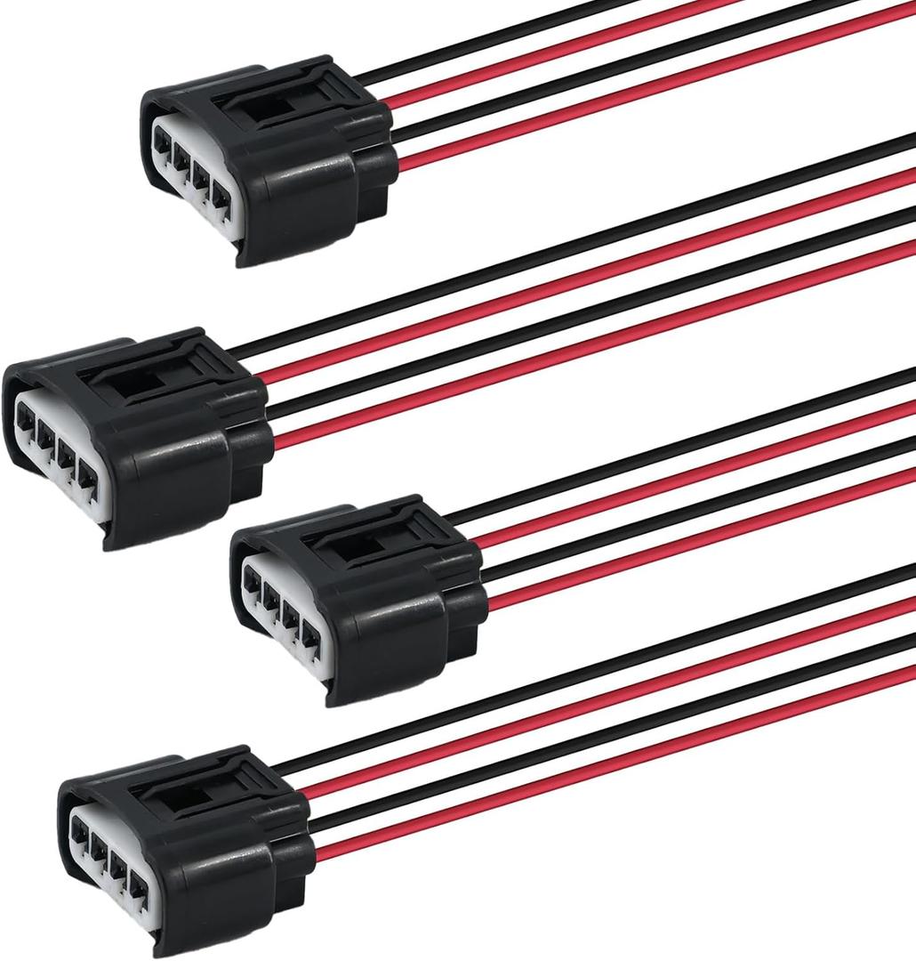 Ignition Coil Connector Plug Harness Pigtails 90980-11885 4-Pack Compatible for 2000-2010 Toyota Camry Corolla, Compatible for 2009-2010 Matrix, Compatible for 2003-2010 Pontiac Vibe