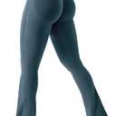 YEOREO Mini Flare Leggings Womens Workout Butt Lifting Legging Hidden Scrunch Seamless 28" / 30" Impact Lilliean Yoga Pants (Medium, Dark Blue Green)