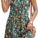 LUXVEER Summer Dress for Women 2026 Sleeveless Floral Boho Sundress Swimsuit Coverup Casual Loose Beach Vacation Outfits (XL)