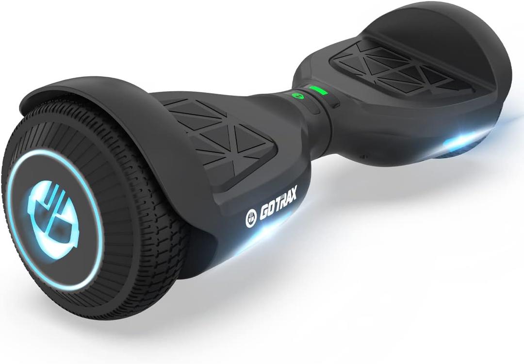 Gotrax Edge Hoverboard with 6.5" LED Wheels & Headlight, Max 5km Range & 10km/h Power by Dual 200W Motor, UL2272 Certified and 65.52Wh Battery Self Balancing Scooters for 44-176lbs Kids Adults(Black)