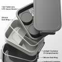 Adults Bento Box with Insulated Lunch Bag, 74oz Capacity 3 Stackable Leak-Proof Bento Box Built-In Utensil and Sauce, PFAS & BPA-Free, Microwave & Dishwasher Safe (Dusk Gray)