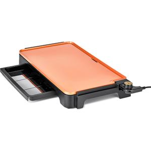 CRUX XL Electric Griddle in Titanium with Nonstick Ceramic Coating, Cool-Touch Handles, and Slide-Out Drip Tray - Indoor Grill for Breakfast, Eggs, Pancakes, and Burgers
