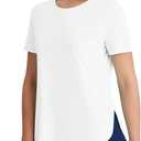 Women's Short Sleeve Workout Tops Moisture Wicking Cooling Shirts UV Protection Quick Dry Athletic Activewear (Medium, White)