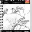 FIXSMITH 9"X12" Sketch Book | 100 Sheets (68 lb/100gsm) Spiral Sketchbook | Acid Free Drawing Paper | Sketch Pad for Kids,Beginners,Artists & Professionals| Bright White (Black)