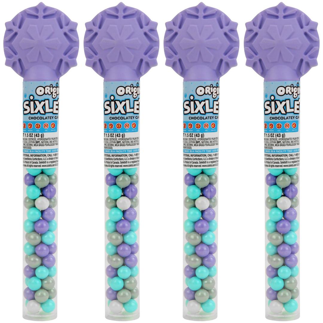 2 x Colorful Chocolate Candy Cane - 4 Canes of Candy for Party Favors, Gifts, Buffets, Everyday Snacking, and Seasonal Treats for Kids and Adults (4-Wands) (EXP 01/01/26)