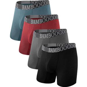 BAMBOO COOL Men's 360 Breathable Mesh Underwear Moisture-Wicking Boxer Briefs Cooling Performance,Multipack (XXL)