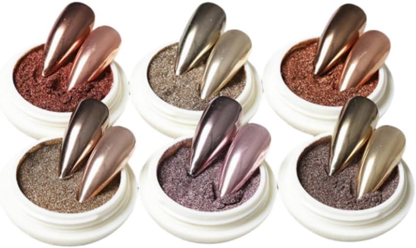 SULLMAR Chrome Nail Powder for Beautiful Mirror Effect Glitter Chrome Powder Get the Polish of Your Dreams with Our Nail Chrome DIY Enthusiasts Powder for Nails (SET C), Pack Of 2