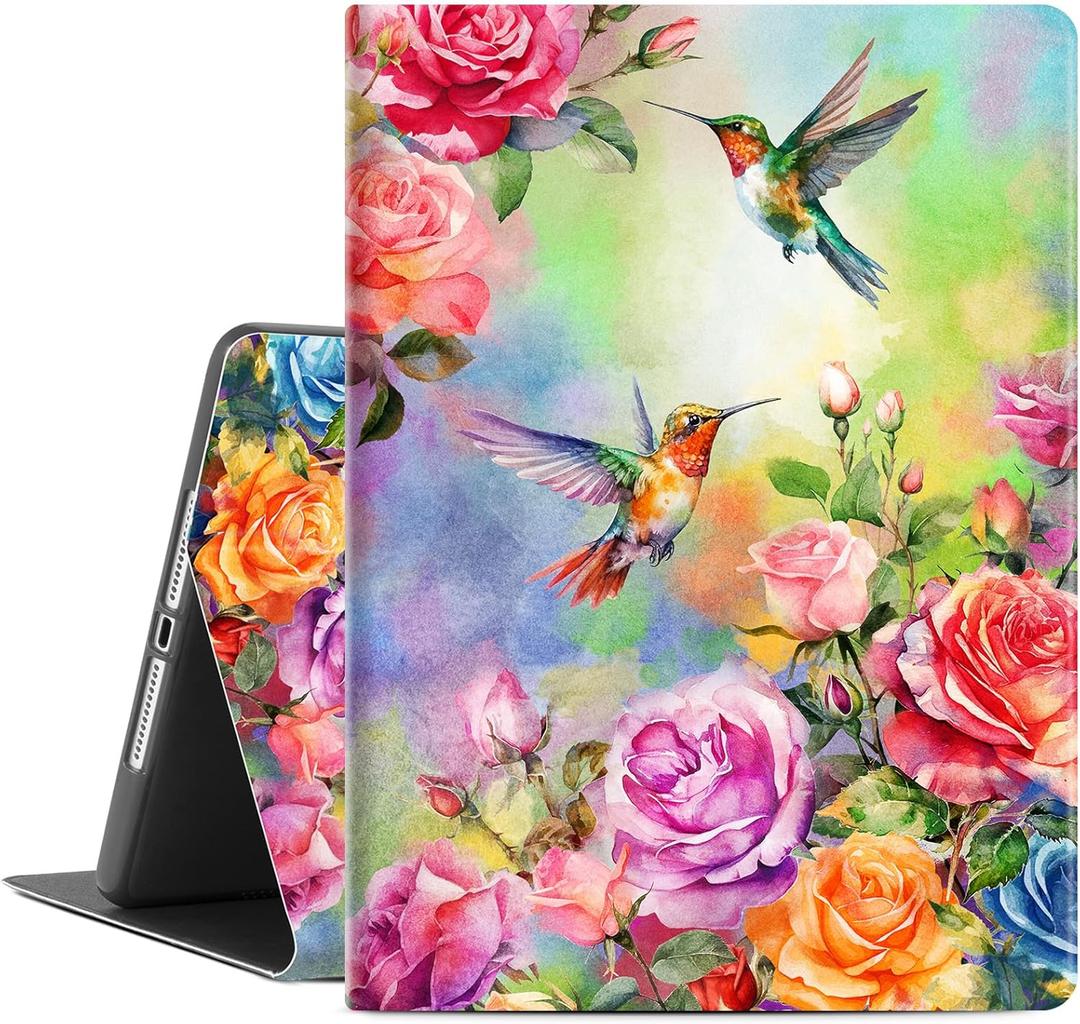 Lokigo New iPad 10.2 Case, iPad 9th 8th 7th Generation Case,10.2 inch iPadCase for ipad 7th/8th/9th gen, Multi-Viewing iPad Cover 9th Generation, Hummingbird
