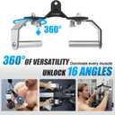 HXD-ERGO 360 Rotating LAT Pull Down Bar Set, LAT Pulldown Attachments with 16 Lockable Angles, 3 Grip Widths Cable Machine Attachment for Full Body Workout, Home Gym Equipment