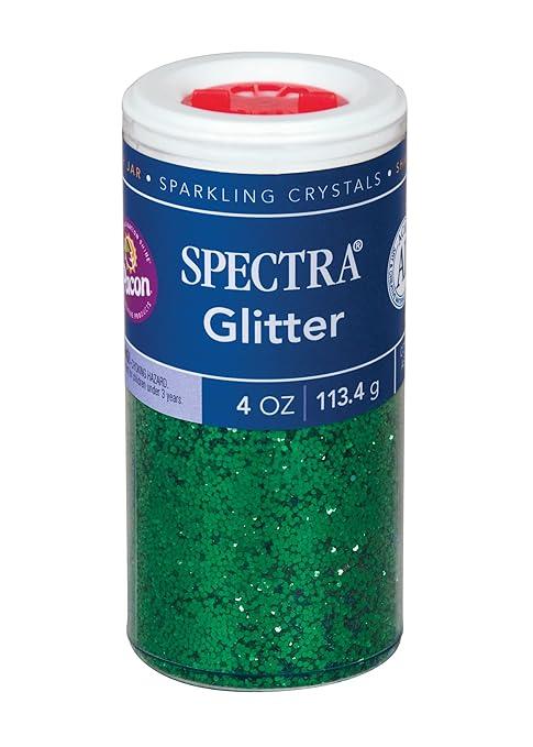 Spectra Arts & Crafts Glitter, Green, 4 oz., 1 Jar And Scotch 009 850-Cft Adhesive Squares 850 Piece