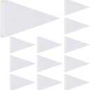Oudain 12 Pieces Nylon Pennants Flags Blank Flags 12 x 18 Inch Outdoor Pennants for Boats Sailing Outdoor Home Indoor Gyms Businesses Party Decorations (White)