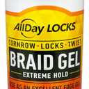 AllDay Locks Braid Gel Extreme Hold - Braiding Gel for Cornrows, Locks, & Twisting, Moisturizing Edge Control for Women & Men, Natural Formula for Extreme Hold - 10 oz Jar (5oz) (32oz)