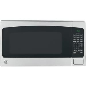 GE Countertop Microwave Oven, 1, 200-watt Capacity, 2.0 Cubic Ft., 8 Auto Setting Cooking Settings, Child-Lock Technology, Kitchen Essentials for the Countertop, Dorm Room or Apartment, Stainless Steel