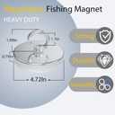 Magnetpro Fishing Magnet, Over 1700 Lbs Pulling Force Strong Neodymium Magnet Heavy Duty, Rare Earth Magnets with Eyebolt, Diameter 4.72 inches for Magnetic Fishing, Hunting, Retrieving in River