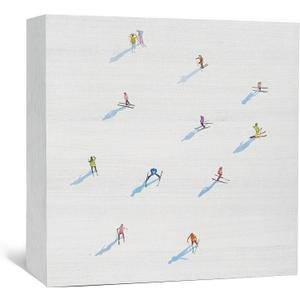 Winter Skiing Sign, Winter Skiing Ski Wooden Box Signs, Skateboard Apres Ski Wood Sign Decor for Home Kitchen Bedroom Bathroom