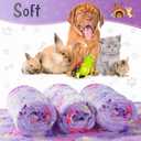Tatuo 4 Pack Fleece Dog Blankets for Puppy Cats Multi-Size Sleep Mat for Pet Guinea Pig Soft Washable Warm Crate Bed Puppy Teething Toys Print Pattern Blanket Indoor(Purple,24 x 16 Inch,Paw)