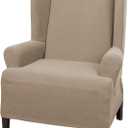 MAYTEX Pixel Stretch 1-pc Slipcover Wing Chair, Sand (4300315) (1-Piece Wing Chair)
