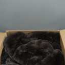 Cozy Bliss Faux Fur Throw Blanket for Couch, Cozy Warm Plush Striped Blanket for Sofa Bedroom Living Room, 50 * 60 Inches Black