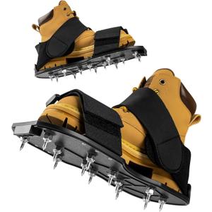 Gunite Spiked Shoes, Fully Assembled Epoxy Shoes with 3/4" Short Spikes Perfect for Epoxy Floor, Overlays, Cover Installation (Wide Black)