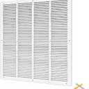 Fancat 24x24 Duct Opening | Steel Return Air Grille | Vent Cover Grill for Sidewall and Ceiling | HVAC Cold Air Intake Grille | White | Outer Dimensions: 25.75"W X 25.75"