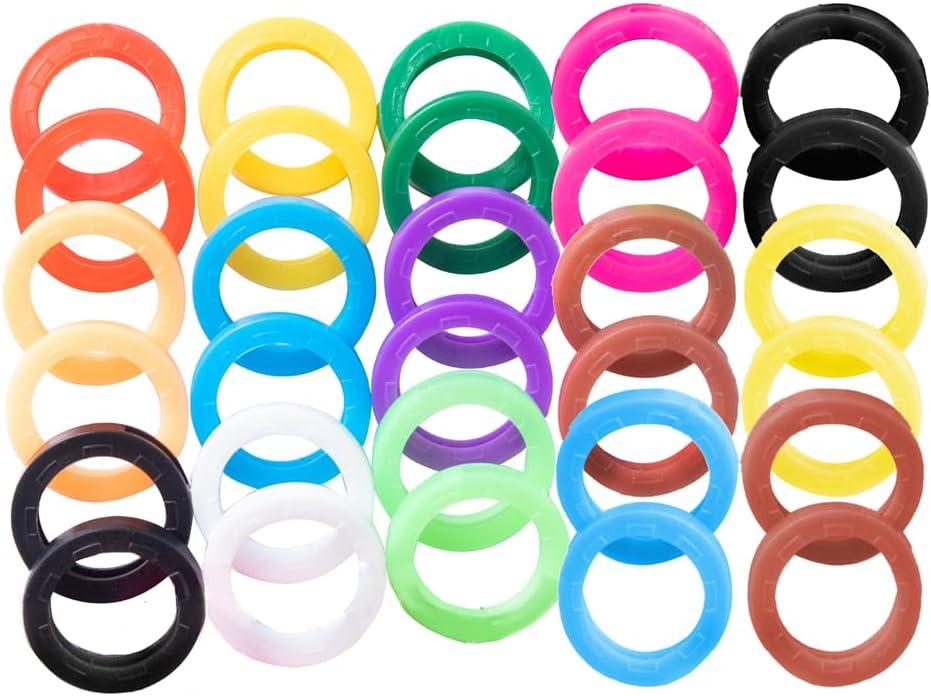 1PCS Key Caps Covers Tags, Plastic Key Color Identifiers for Standard Flat House Keys(Not Suitable for Odd-Shaped Keys), Key Coding Rings in Assorted Colors