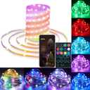 Smart LED Fairy String Lights, a 33FT 100LED Music/Voice Synchronized Christmas Lights Controlled by APP and Remote Control, with Multiple Colors and Warm White, Suitable for Christmas (32.8)