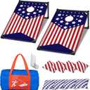 NZQXJXZ 3x2 ft Cornhole Board Set with 8 Bean Bags and Carrying Bag, Outdoor Toss Game Set for Kids and Adults, Portable Corn Hole Sets for Beach Lawn Backyard (Red and Dark Blue)