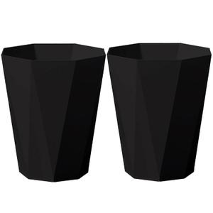 Trash Can Bathroom Garbage Can 2.6 Gallon Plastic Waste Basket for Office Bedroom Kitchen, 2 Pack Black (BK)