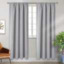 BGment Rod Pocket Room Darkening Curtains for Bedroom 84 Inches Long - Thermal Insulated Blackout Curtain Drapes for Living Room, 42 x 84 Inch, 2 Panels, Light Grey