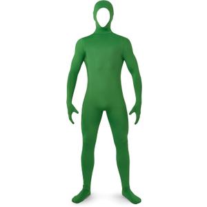 Spooktacular Creations Mens Halloween Costume Open Face Bodysuit Jumpsuit, Zentai Costume Bodysuit for Halloween Party (Green, S)
