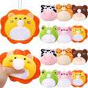 12 Pcs Animal Stress Balls Employee Appreciation Gifts Plush Fidget Sensory Keychain 3.15'' Mini Stress Relief Squeeze Gift Toy for Coworker Staff Teacher Office Party Favors