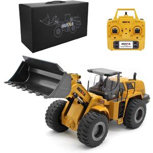 Ailejia 1/14 RC Wheel Loader 10 Channel Remote Control Front Loader Construction Tractor 2.4GHz Metal Bulldozer Toy