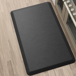 More Dcor Anti Fatigue Kitchen Floor Mat, Standing Desk Mat, Non Slip, Waterproof - Rug Size 17.3" x 28" 0.47" Thickness - Black