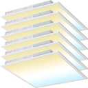 kadision 2x2 LED Flat Panel Light, 50W/45W/40W/30W/25W Adjustable, 5000K/4000K/3500K Selectable, 5500LM 0-10V Dimmable Drop Ceiling Lights, 100-277V ETL-Listed, 6-Pack