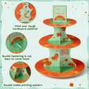 Happy Birthday Cupcake Stand - 3 Tier The Life of A Birthday Girl Dessert Holder Girl's Birthday Party Cardboard Cake Stand Orange Glitter Cupcake Display for Girls Women Party Decorations