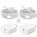Fast Charger, 2Pack Wall Chargers Plug Adapter Type C USB C to C Cable Cord 6ft