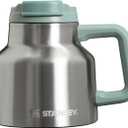 Stanley Tough-To-Tip Admiral's Mug 20 oz | Twist-on Flip Open Lid | Wide Body with Non-Skid Rubber Base | Insulated Stainless Steel Coffee Cup | BPA-Free | Stainless Steel Shale