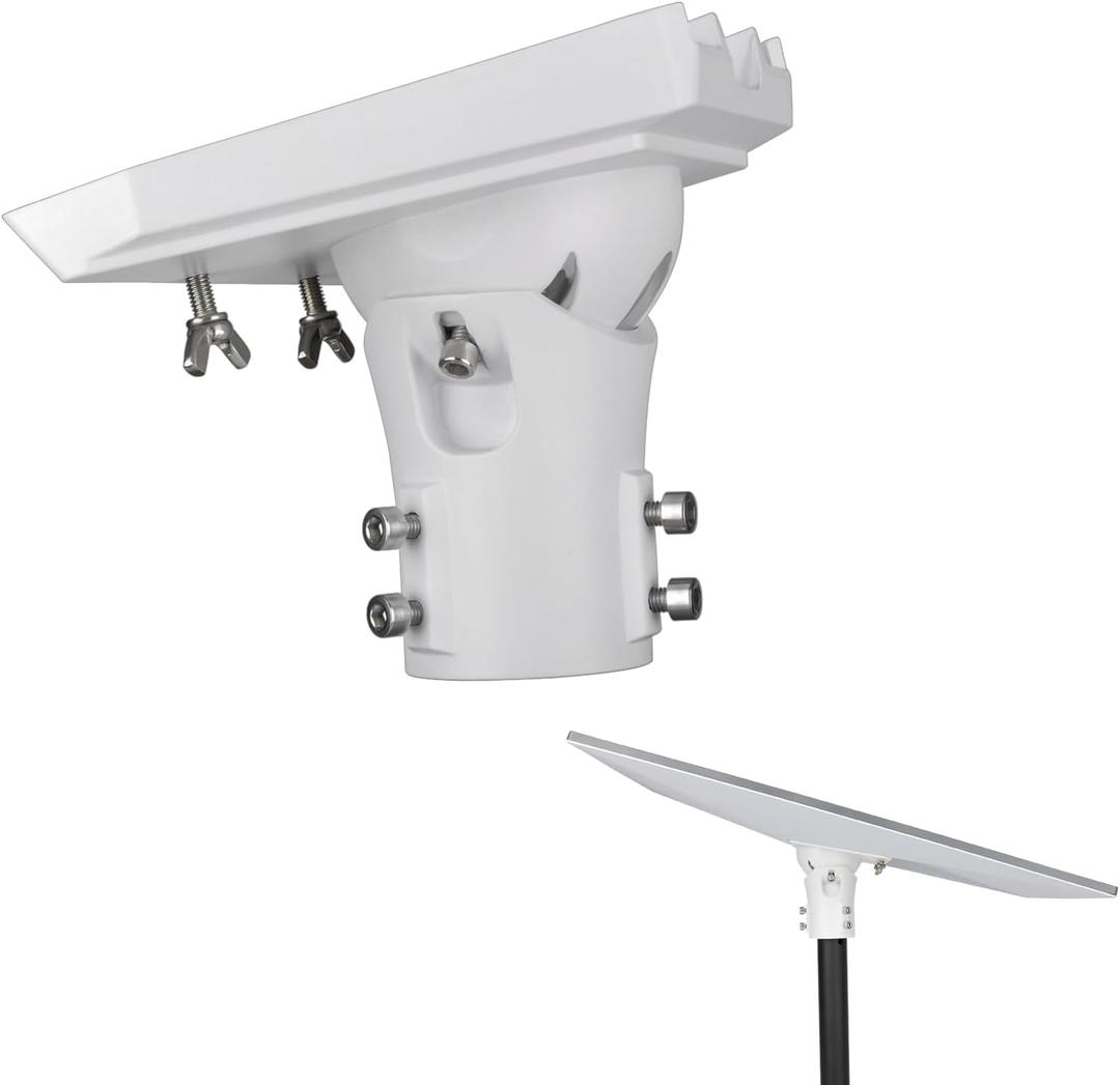 Pipe Adapter Pole Mount for Starlink Gen 3, Adjustable Pole Mount Adapter Kit for Starlink Standard Dish V3, Aluminum Alloy, White