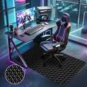 Office Chair Mat for Hardwood Floors, 48" x 36" Black 3D Pattern PVC Chair Mat, Heavy Duty Floor Protector for Rolling Chair, Easy Glide and Clean, Under Computer Desk Floor Mat for Home & Office Use