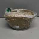 Large Wicker Plant Basket with Handle 10 Inch Woven Seagrass Belly Basket and Artificial Moss for House Plants Picnic Grocery Laundry Storage Home Decor(Large,Original,2 Pack)