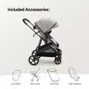 Mompush Wiz 2 in 1 Baby Stroller with Infant Pramette Mode, One Hand Fold Convertible Newborn to Toddler Stroller with Reversible Seat and Large UPF 50+ Canopy