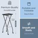 Aluminum Foldaway Folding Service Tray on Wheels Tray Top: 17.72" x 12.99", Height: 35"