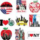 Tellegloww 18 Pcs New York Fridge Magnet Stainless Steel NY Souvenirs Magnetic Refrigerator Stickers USA Magnet Souvenirs Gifts Refrigerator Magnets Home Decoration Accessories