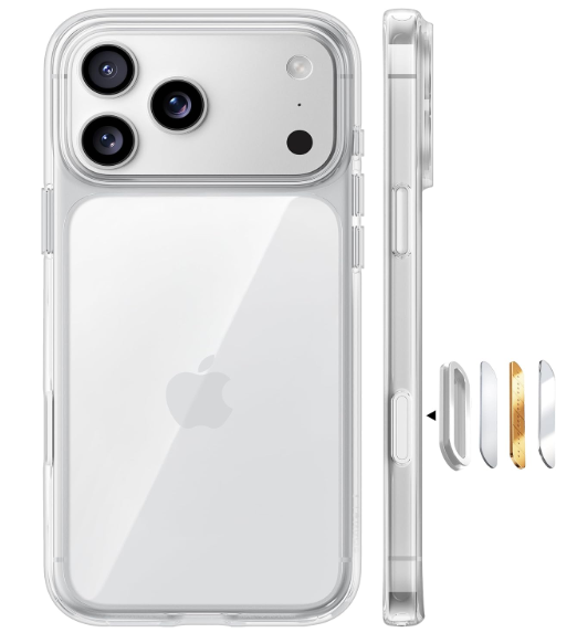 TORRAS Shockproof for iPhone 17 Pro Max Case with Camera Control Button, [12FT Military Grade Drop Protection] Soft Touch & Transparent Slim 17 Pro Max Case with DIY Buttons, Crystal Clear