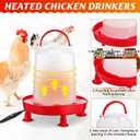 4 Pack 6l Heated Chicken Feeder and Waterer Kit Poultry Waterer Fountain with Leg Support for Chicks Coop Feeding Farm Supplies Birds Duck
